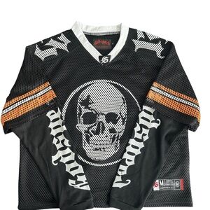 Godspeed Black Skull Mesh Jersey with Orange Stripes